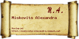 Miskovits Alexandra névjegykártya